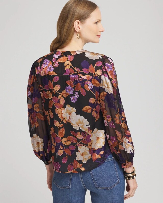 Floral Burnout Blouse - image 3